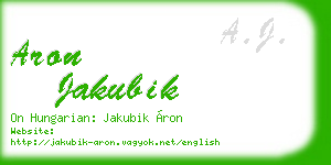 aron jakubik business card
